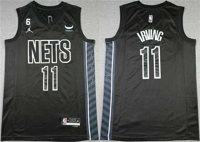Men%27s Brooklyn Nets #11 Kyrie Irving Black2022-23 Statement Edition No.6 Patch Stitched Basketball Jersey->charlotte hornets->NBA Jersey